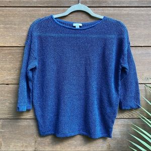 J. Jill Lightweight Blue 3/4 Sleeve Sweater